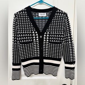 Thom Browne Monochrome Houndstooth Cardigan